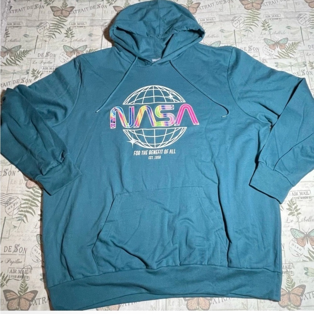 Teal NASA Hoodie NWOT